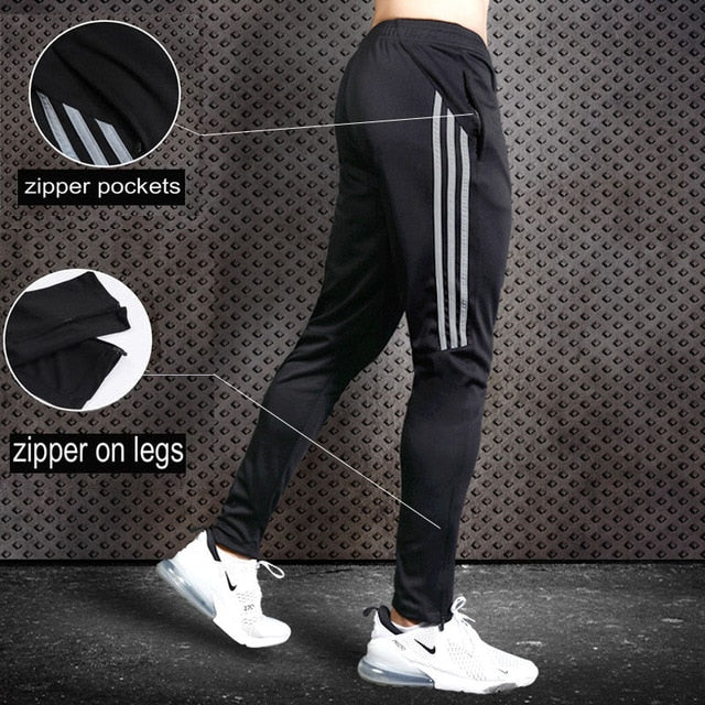 New Sport Pants Men Running Pants With Zipper Pockets Training and Joggings Men Pants Soccer Pants Fitness Pants For Men - Mall4Me