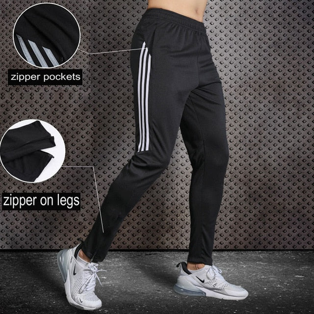 New Sport Pants Men Running Pants With Zipper Pockets Training and Joggings Men Pants Soccer Pants Fitness Pants For Men - Mall4Me