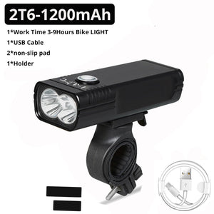 5200mAh Bicycle Light  USB Rechargeable Bike Lamp IPX5 Waterproof LED Headlight as Power Bank MTB Bike Accessories - Mall4Me