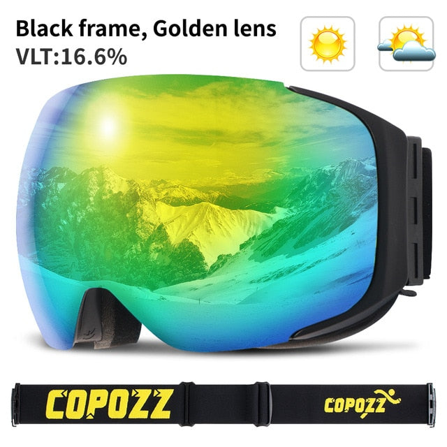 Magnetic Ski Goggles with Quick-Change Lens and Case UV400 Protection Anti-fog Snowboard Goggles for Men & Women - Mall4Me