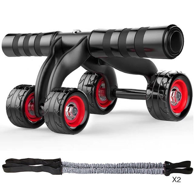 4-Wheel Abdominal Roller Muscle Trainer Home Fitness Ab Rollers Workout - Mall4Me