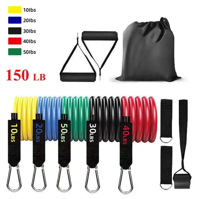 Elastic Resistance Bands Sets Workout Rubber For Fitness Sports Gym Exercise Training - Mall4Me