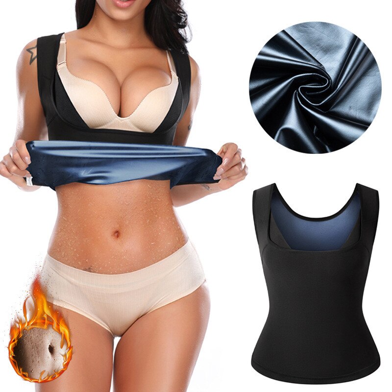 Women Neoprene Sweat Sauna Vest Fat Burning Belly Vest Body Shaper Waist Trainer Slimming Gym Underwear Clothes Women Shapewear - Mall4Me