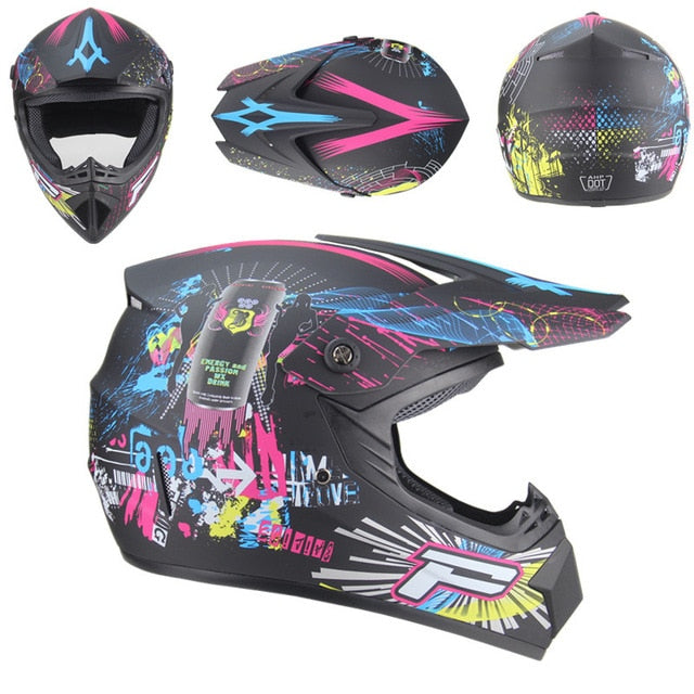 Cross Country Motorcycle Helmet Men's Mountain Downhill Helmet Women's High Race Motorcycle Helmet Kart Protective ATV Helmet - Mall4Me